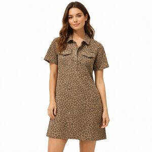 Scotch & Soda Brown Leopard Dress NWT Size Small Animal Print.